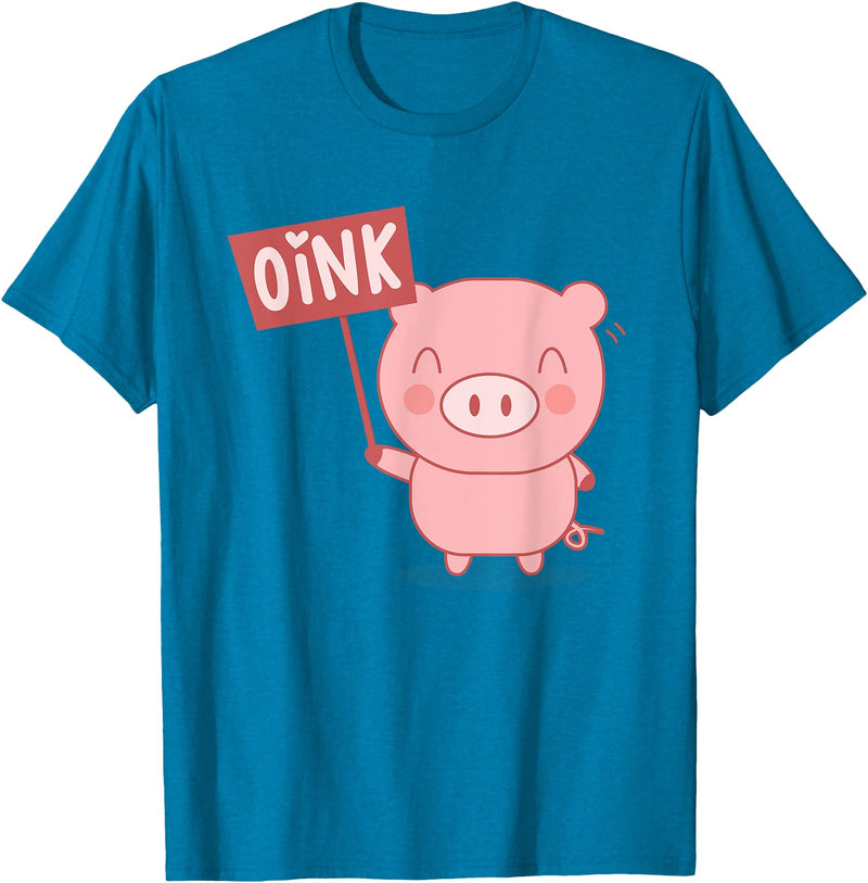 Funny Pig Lover Shirts Oink Cute Pig Lover Pig Farming Farmer Piglet Farm Animal T-Shirt - Sapphire Blue