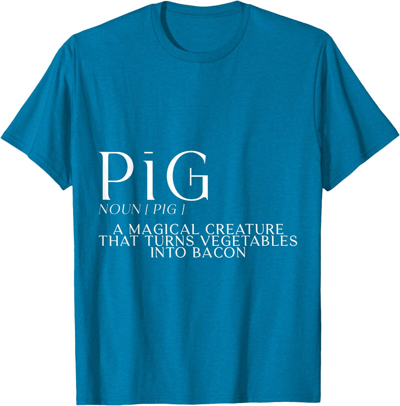 Bacon FH Pig, A Magical Creature That Turns Vegetables Into Bacon --- T-Shirt - Sapphire Blue