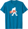 Triple G Mavs Bigfoot Carrying Pig Shirt, Funny Cute Sasquatch Gift T-Shirt - Sapphire Blue