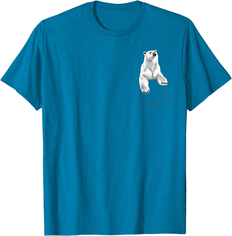 Polar Bear Gift Polar Bear Accessories & Stuff Cute Polar Bear for Men Women Arctic Bears Pocket Animal T-Shirt - Sapphire Blue