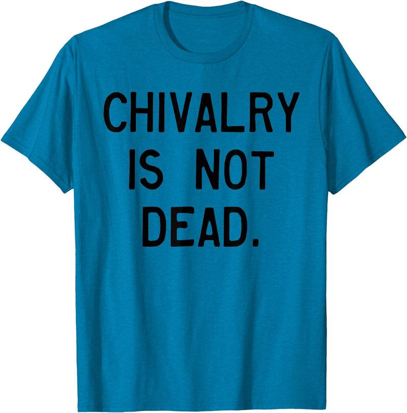 CAT COW CHIVALRY IS NOT DEAD T-Shirt - Sapphire Blue
