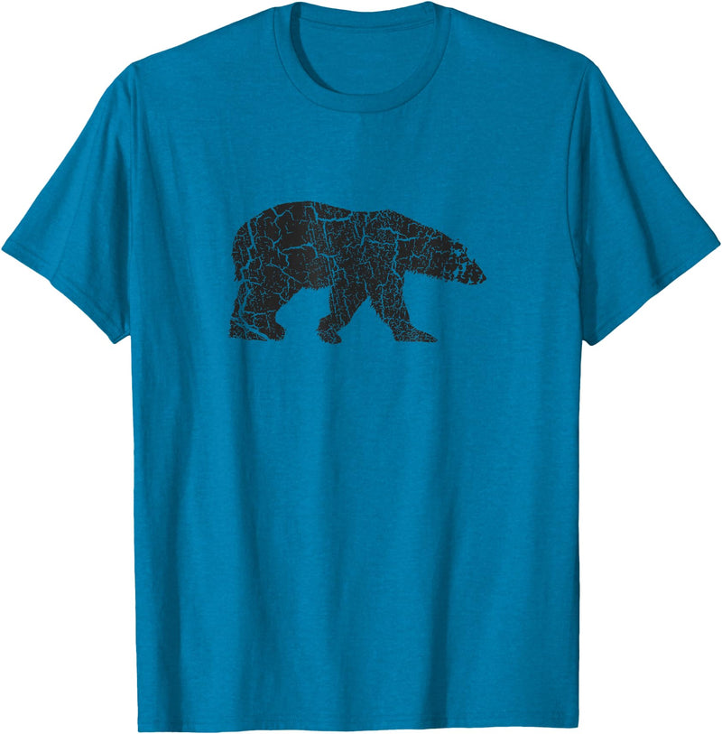 Vintage Polar Bear Merch and Gifts Polar Bear Distressed Print - Vintage Polar Bear T-Shirt - Sapphire Blue