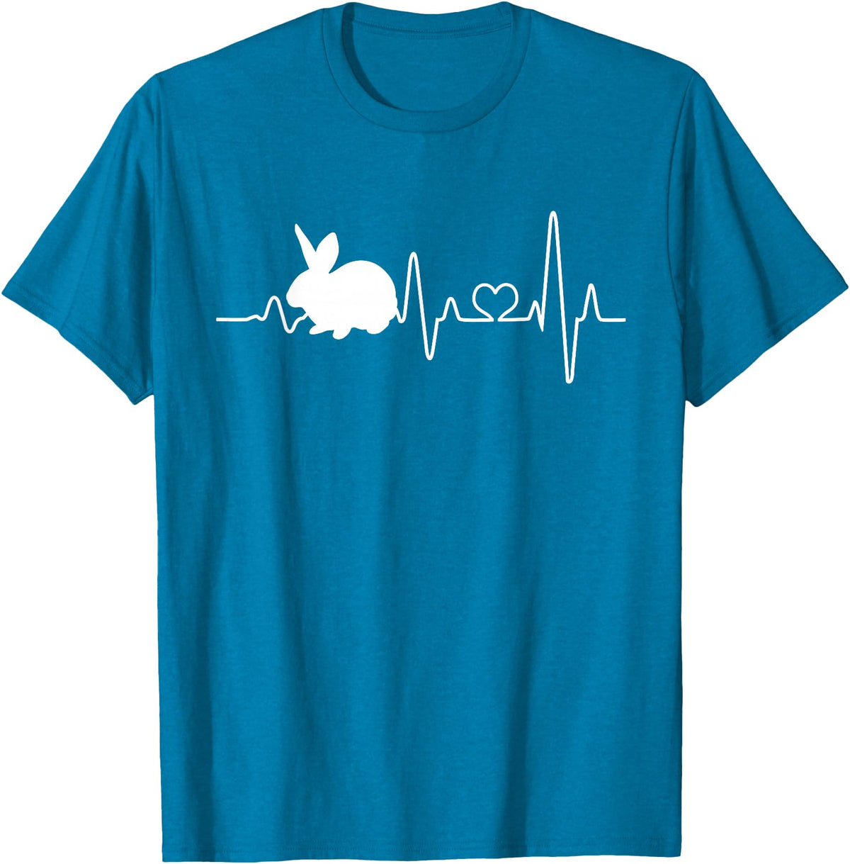 Bunny Heartbeat Pulse Rabbit T-Shirt in Sapphire Blue