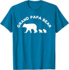 All in the Bear Family Grand Papa Bear Grandpa With 2 Two Cubs Gift T-Shirt - Sapphire Blue