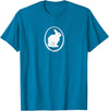 White Silhouette of a Bunny, Stylized for Rabbit Lovers T-Shirt in Sapphire Blue