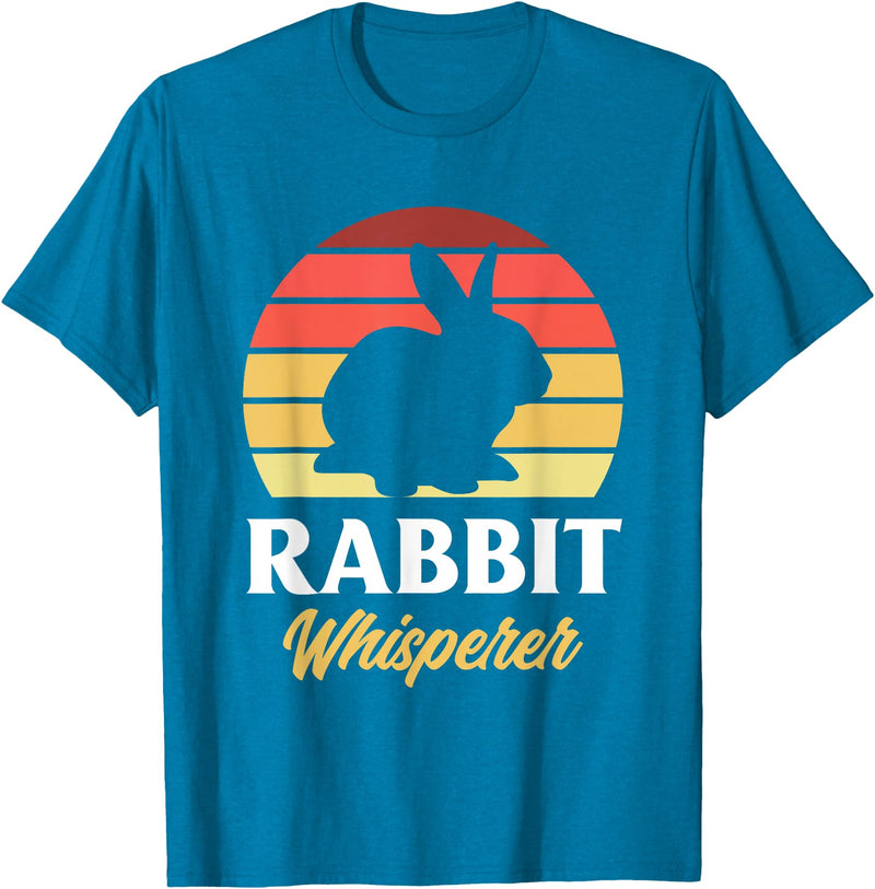 Rabbit Whisperer Funny Bunny Lover Bunny Pet Owner T-Shirt in Sapphire Blue