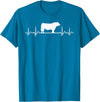 Black Angus Rancher Geschenk Für Bauern Heartbeat ECG Pulse Cow Black Angus Rancher T-Shirt - Sapphire Blue