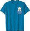 Funny Polar Bear in Pocket for Polar Bear Lover Cute Pocket Polar Bear Lovers T-Shirt - Sapphire Blue