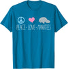 Sea Cows Tees Cute Manatee TShirt, Peace Love Manatees Chubby Sea Cow T-Shirt - Sapphire Blue