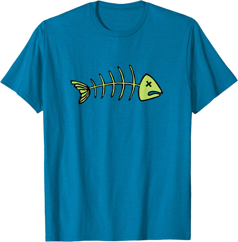 Dead Fish Fish Skeleton T-Shirt - Sapphire Blue