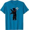 RealCoolShirts AWESOME AXE BEAR - Yaroslavl Russia Flag Halberd Bear Shirt T-Shirt - Sapphire Blue