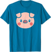 SHIRTSIDE PIG Pig Face Shirt Gift For Pig Lover T-Shirt - Sapphire Blue