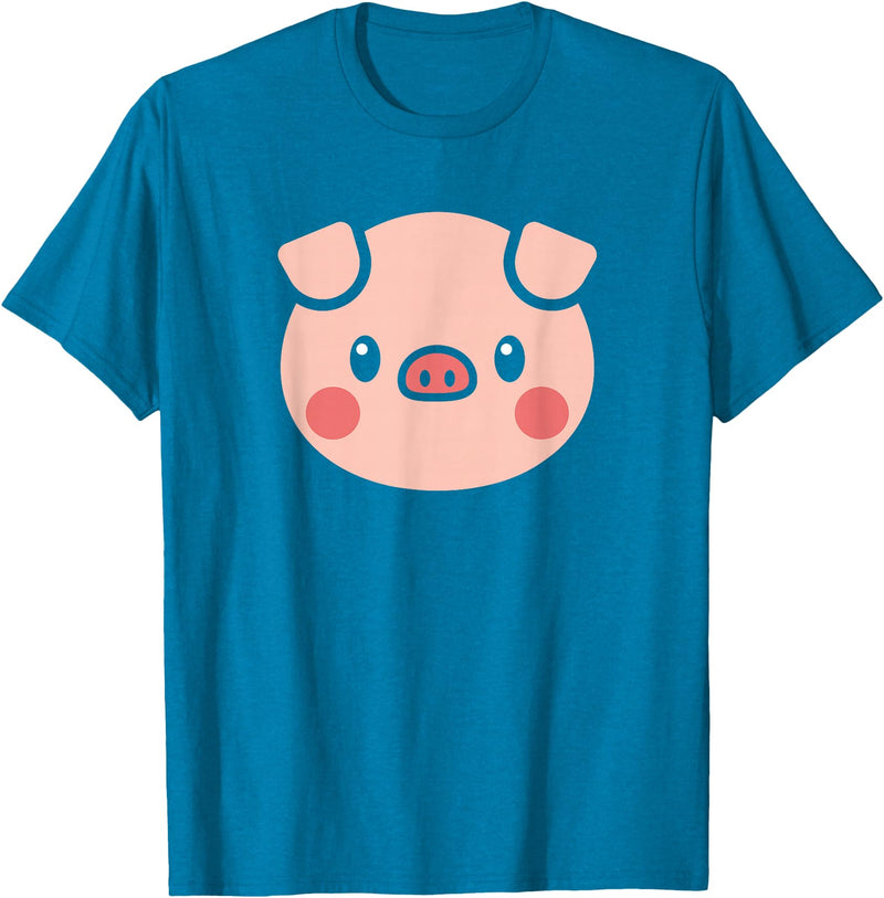 SHIRTSIDE PIG Pig Face Shirt Gift For Pig Lover T-Shirt - Sapphire Blue