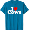 I HEART LOVE COWS I Love Heart Cows T-Shirt - Sapphire Blue