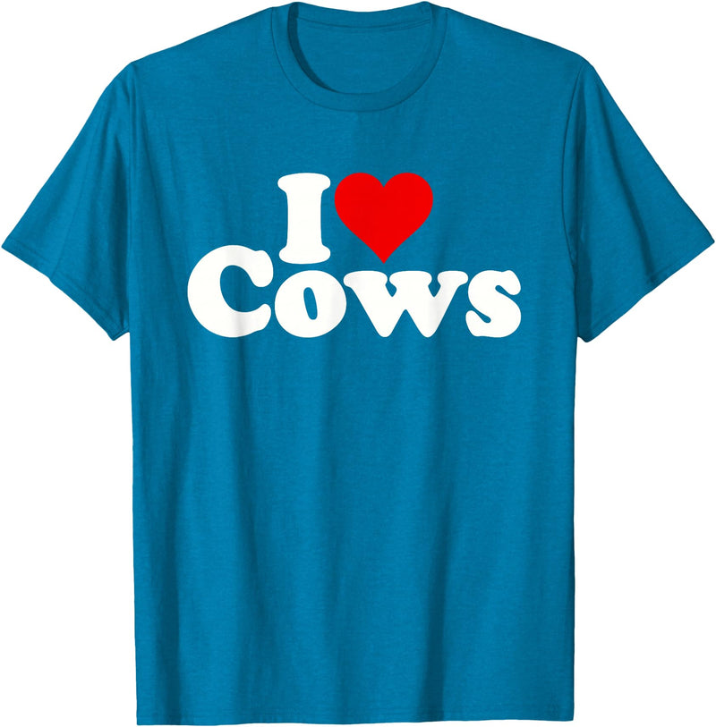 I HEART LOVE COWS I Love Heart Cows T-Shirt - Sapphire Blue