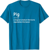 Best Top Pig Definition Quote Pun T-shirts Best Hilarious Pig and Bacon Definition Funny Gift T-Shirt - Sapphire Blue