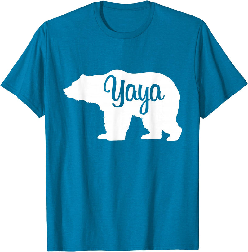 Matching Family Gift Shirts Yaya Bear Silhouette T-Shirt - Sapphire Blue