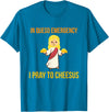 Green Cow Land In Queso Emergency I Pray To Cheesus T-Shirt - Sapphire Blue