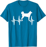 Dog Silhouette Heartbeat Line T-Shirt