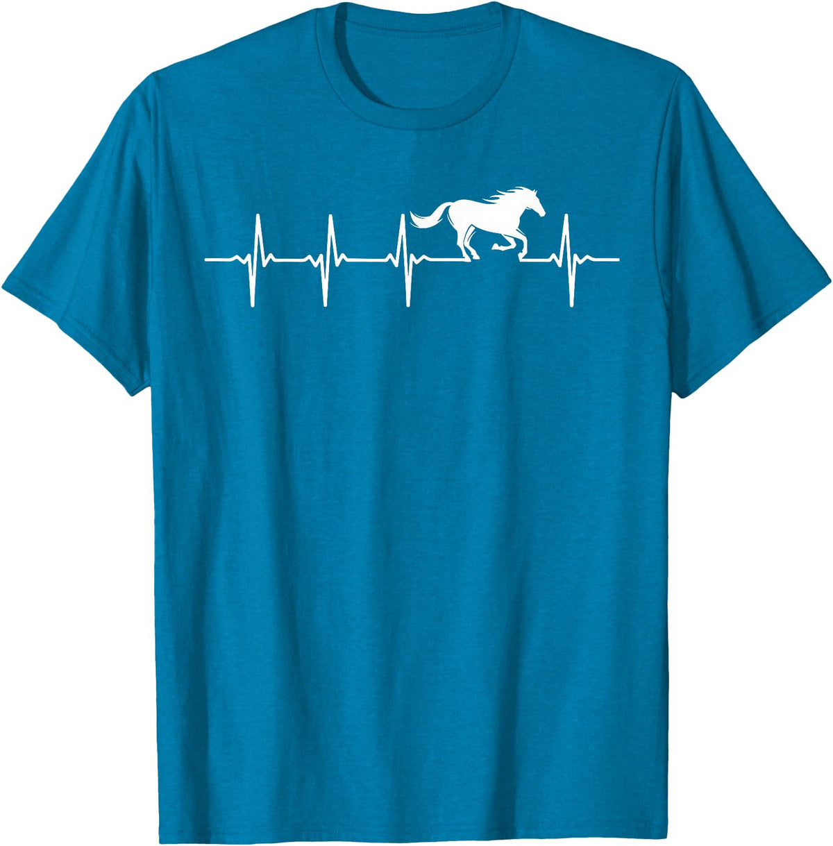 Heartbeat Horse Lover Gifts Women Men Girls Gifts Horse Lover Gifts Heart EKG Heartbeat Pulseline Cardiology T-Shirt - Sapphire Blue
