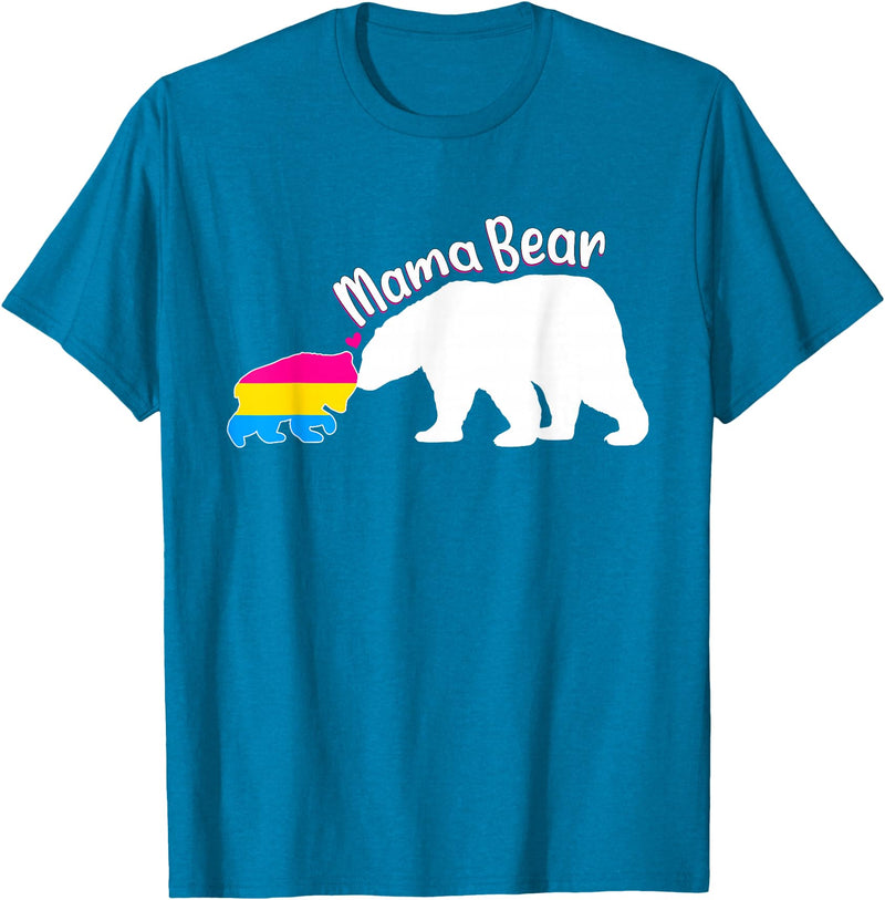Mama LGBT . Mama Bear LGBT Pansexual Pride T-Shirt - Sapphire Blue