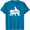 Artsy Mommy Bear Silhouette Nature Family Gifts Mama Bear 2 Baby Bear Cubs Playing Riding on Back T-Shirt - Sapphire Blue