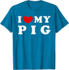 I Heart My Everything - Collection I Love My Pig T-Shirt - Sapphire Blue