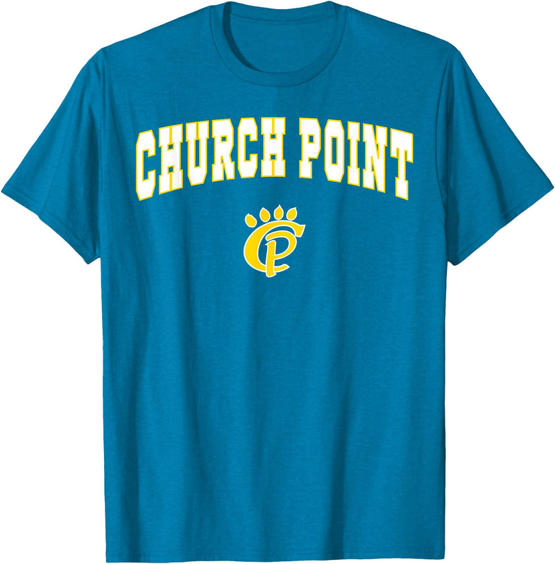 Official High School Fan Gear Church Point High School Battling Bears T-Shirt C2 T-Shirt - Sapphire Blue