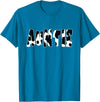 funny saying Gifts for Family Members and more Auntie Cow Print Cow Pattern T-Shirt, Black - Sapphire Blue