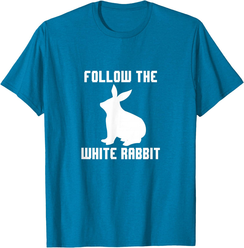 Follow the White Rabbit T-Shirt in Sapphire Blue