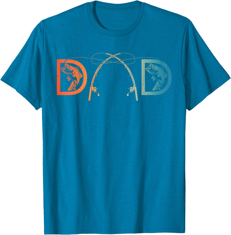 Unique Fishing Gift Fisherman Accessories & Stuff Funny Fishing Dad Art For Dad Men Father's Day Fishing Lover T-Shirt - Sapphire Blue