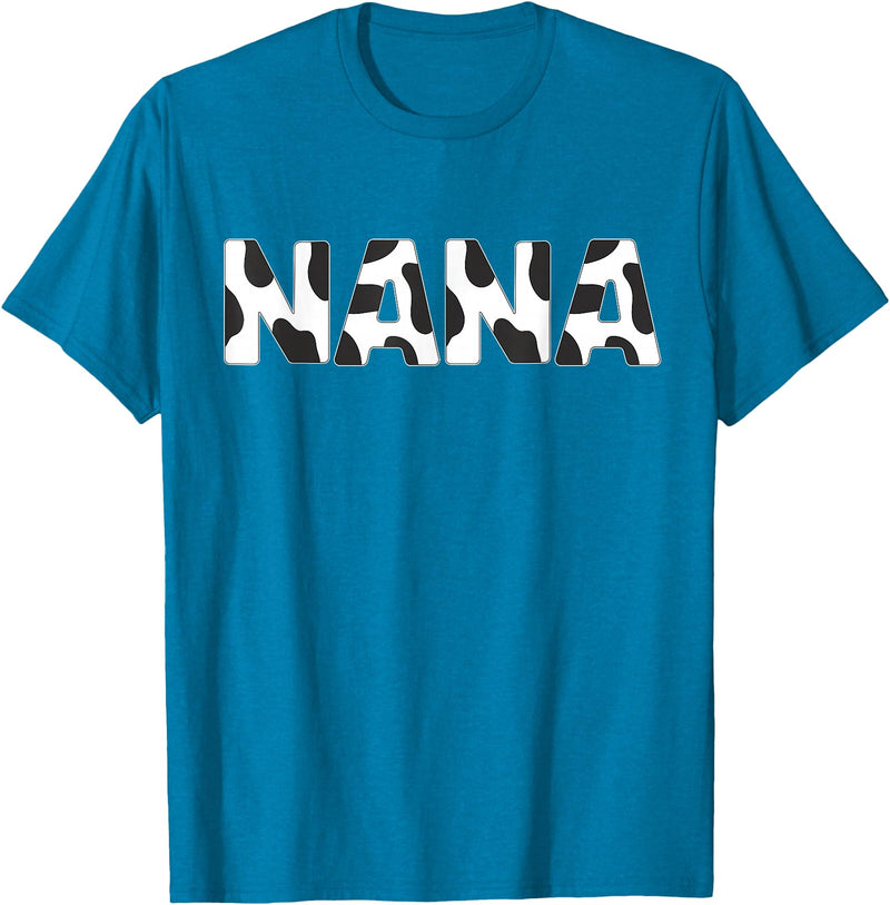 Cow Print Birthday Shirt For Family Men Women Cow Nana Birthday Family Matching 1 St Birthday Girl Boy T-Shirt - Sapphire