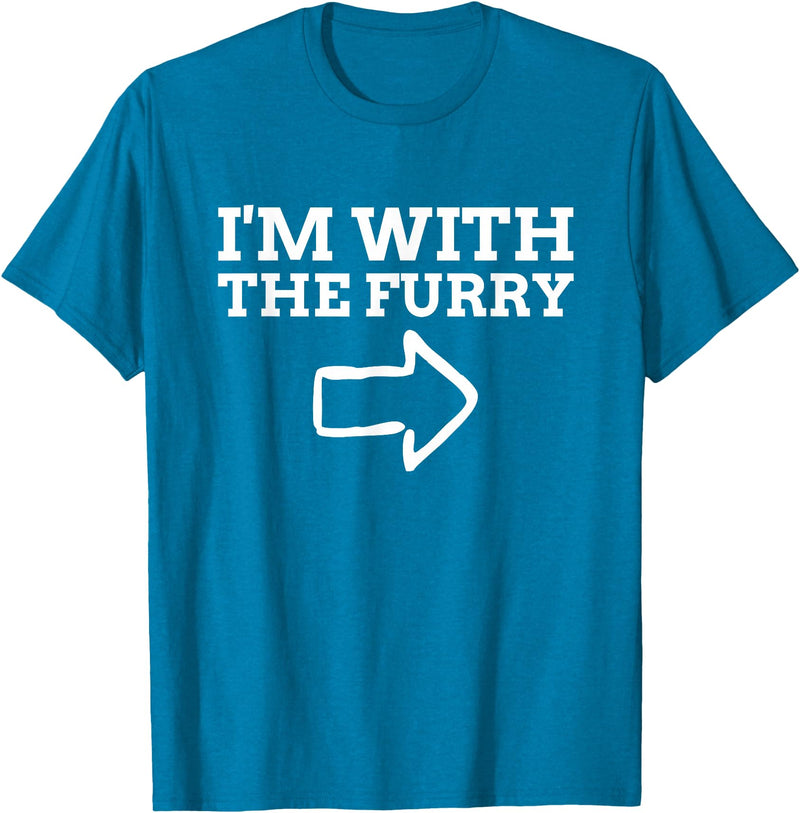 Furry Fandom Gifts I'm with The Furry T-Shirt - Sapphire Blue