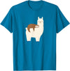 Unique Animal Lover Apparel Decor & Gifts Outlet Sloth Riding Llama Funny Graphic for Women for Girls T-Shirt - Sapphire Blue