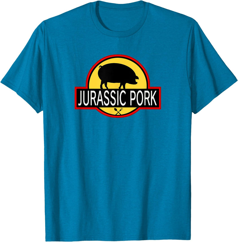 Pork lover Porky Pig sow gift idea Jurassic Pork - Ultra Funny Parody - Eat Meat - Pig Pork T-Shirt - Sapphire Blue