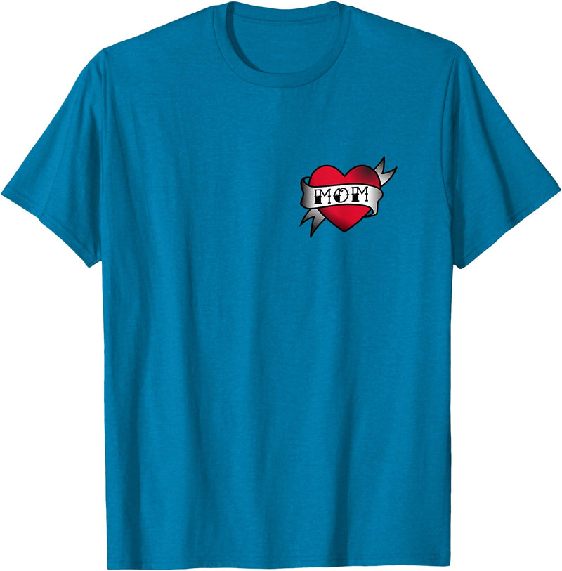Mama Bear Tee Shirts Mom Heart Tattoo T-Shirt T-Shirt - Sapphire Blue