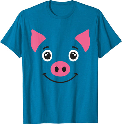 Pig Cute Animal Face Grin Costume Carneval Halloween T-Shirt