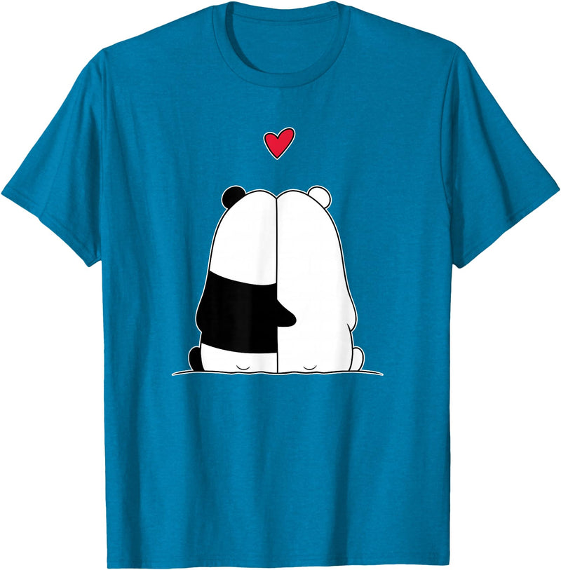 Nertees - Matching Outfits for Couples Couples Valentines Polar Bear Panda Bear T-Shirt - Sapphire Blue