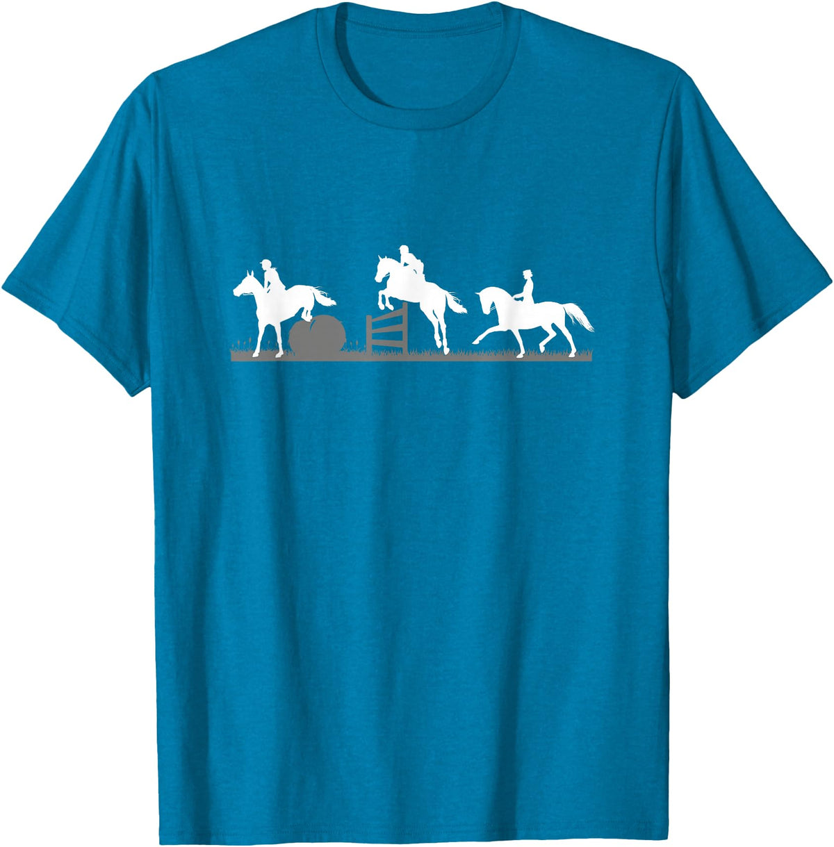 Horse Jumping and Eventing Horses Tee's Event Horses T-Shirt Horse Jumping and Dressage T-Shirt - Sapphire Blue