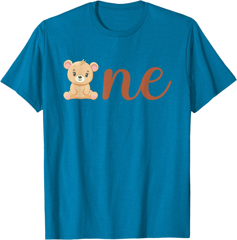 Family Birthday Bear Gifts One of The Birthday Boy Bear 1st Birthday Party Boy T-Shirt - Sapphire Blue