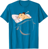 Hamster Sleeping Hammy Pajamas Nap PJs Outfit Gift Hamster T-Shirt - Sapphire Blue