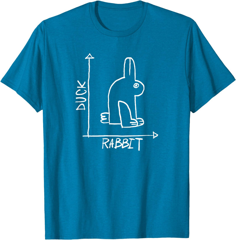 Rabbit or Duck - Optical Illusion T-Shirt in Sapphire Blue