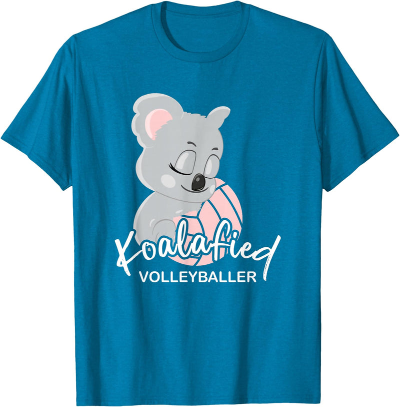 FIDORATIS koalafiziert Koala Bär Shirts Geschenke Koalafied Women's Volleyballer I Volleyball Beach Volleyball T-Shirt - Sapphire Blue