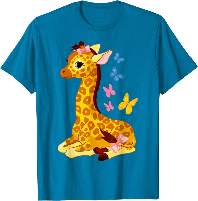 Funny giraffe drawing Gift Ideas Funny Giraffe Drawing Forest Ranger Cool Giraffe Mom T-Shirt - Sapphire Blue