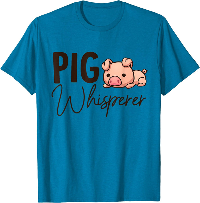 SHIRTSIDE PIG Pig Whisperer Shirt Gift For Pig Lover T-Shirt - Sapphire Blue