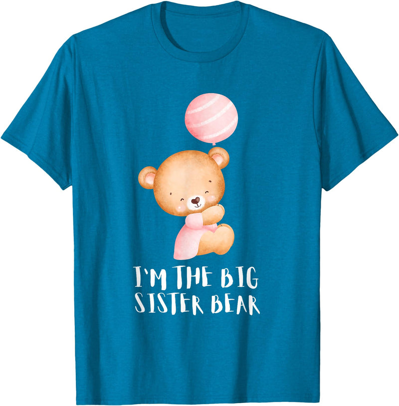 Big Sister Little Sister Outfits Siblings - Im the big sister bear T-Shirt - Sapphire Blue