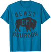 Drinking Fun designs - Big Ray Designs Beast of Bourbon Drinking Whiskey Design Bison Buffalo Party T-Shirt - Sapphire Blue