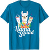 Llamas and Alpaca Gifts Llama Squad Funny Cute Llama Matching T-Shirt - Sapphire Blue