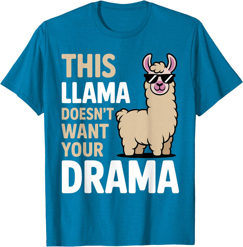 Llama Gift Llama Lover Accessories & Lama Stuff Funny Llama Design for Men Women Kids Llama Lover Llama T-Shirt - Sapphire Blue