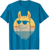 Alpaca Funny Llama Lover Funny Llama Sunglasses T-Shirt - Sapphire Blue